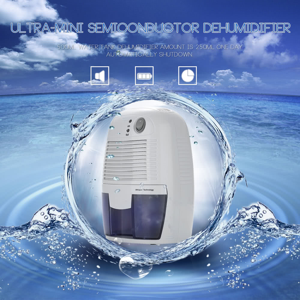 XRow-600A Ultra-mini Semiconductor Dehumidifier Desiccant Moisture Absorbing Air Dryer with Ultra-quiet Peltier Technology Thermo-electric Cooling for Wardrobe EU Plug