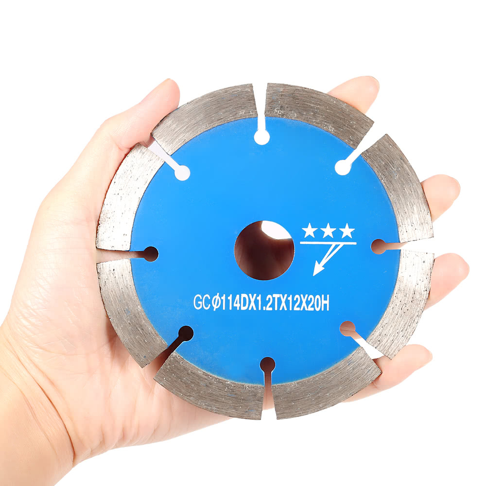 114*1.8*20mm Dry Cutting Segmented Diamond Saw Blade with Cooling Holes 20mm Inner Diameter Stone Cutting For Angle Grinder Architectural Engineering Architect