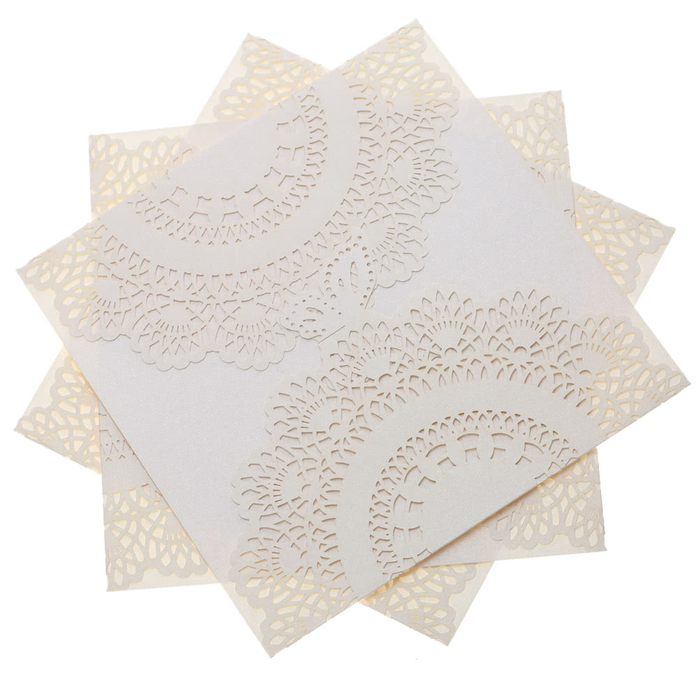 20Pcs Romantic Wedding Party Invitation Card Delicate Carved Pattern Banquet Decoration