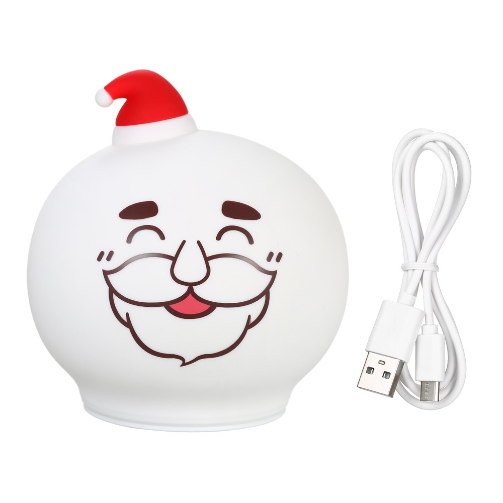 USB Rechargeable LED Silicone Patting Control Christmas Santa Lamp