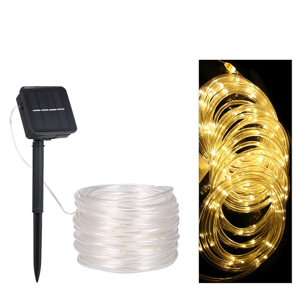 12M/39.4Ft 7.2W 120 LEDs Solar Powered Energy Rope Light