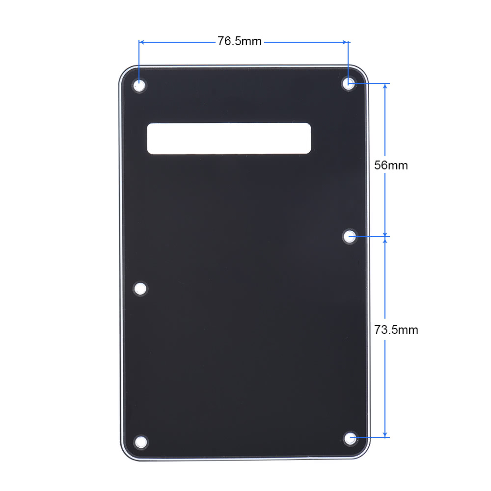 Pickguard Tremolo Cavity Cover Backplate Back Plate 3Ply for Fender Stratocaster Strat Modern Style Electric Guitar Black