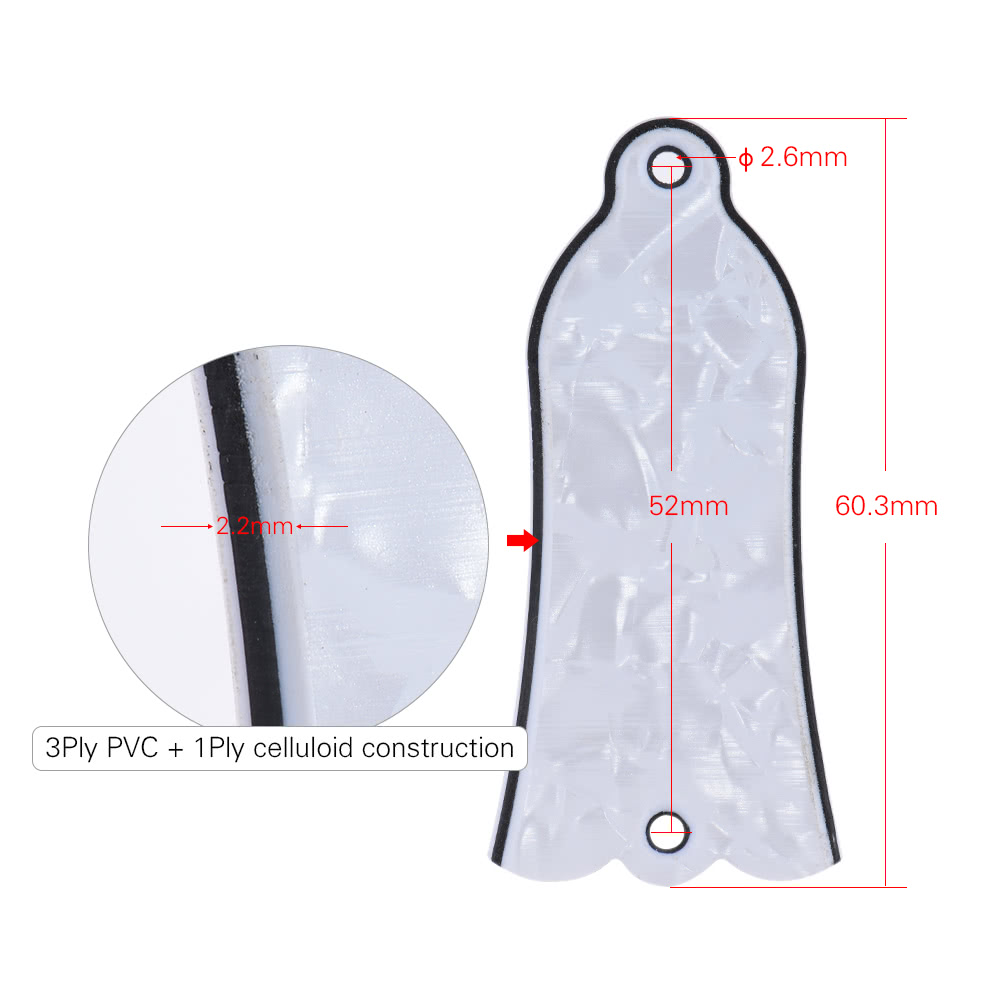 2 Holes Bell-shaped Truss Rod Cover Plate Scroll Plate for Gibson LP SG Flying V ES Guitar 3 Colors for Option