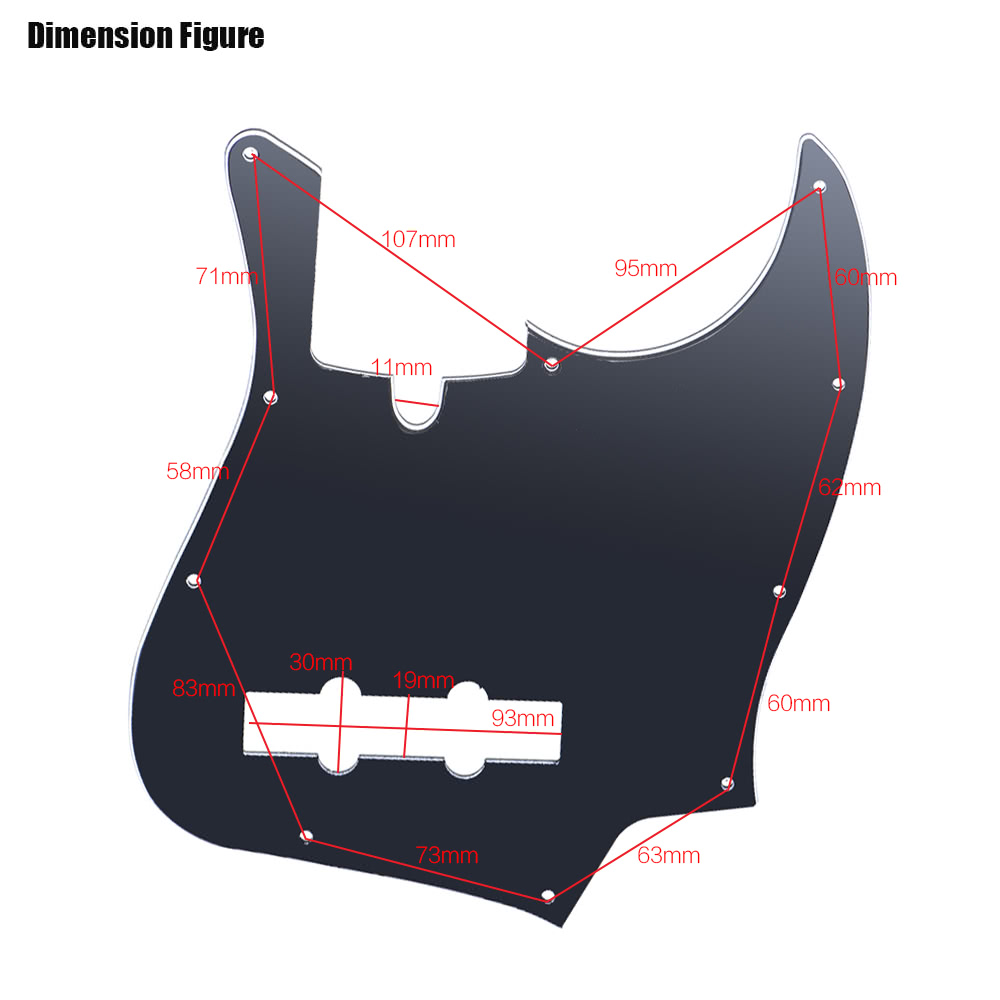 10 Holes JB Bass Pickguard Pick Guards Scratch Plate for Fender Standard Jazz Bass for TAGIMA JB 3Ply PVC Construction