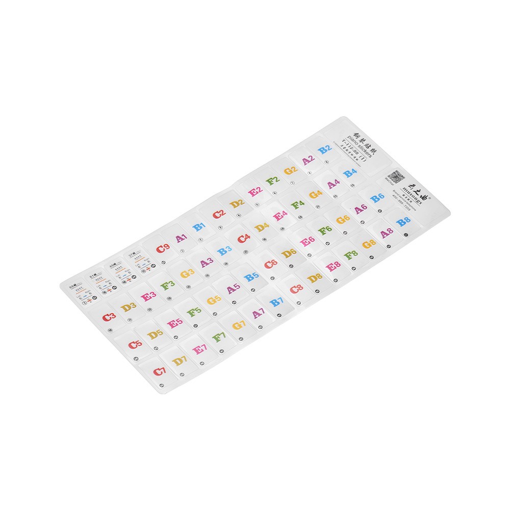 Piano Keyboard Music Note Stickers Colorful Removable for 37/ 49/ 61/ 88 Key Keyboards for Kids Beginners Piano Practice