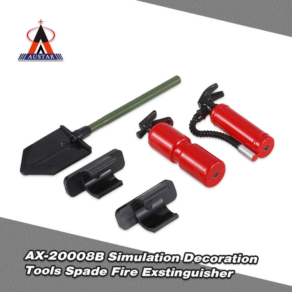 Austar AX-20008B Decoration Tools Spade Fire Exstinguisher for 1/10 Traxxas HSP Redcat TAMIYA CC01 SCX10 D90 RC Rock Crawler