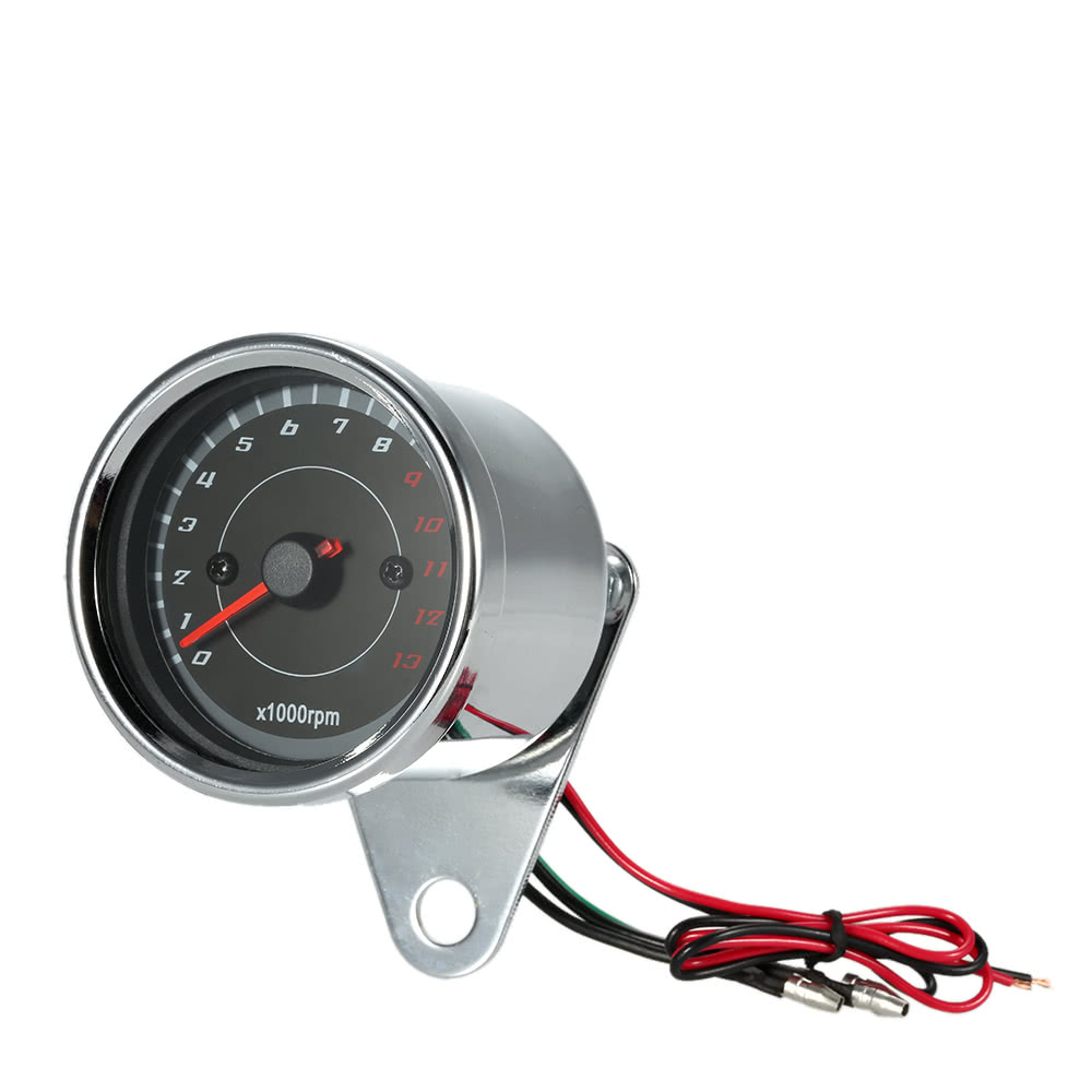 12V Universal Motorcycle Tachometer Meter LED Backlight 13K RPM Shift