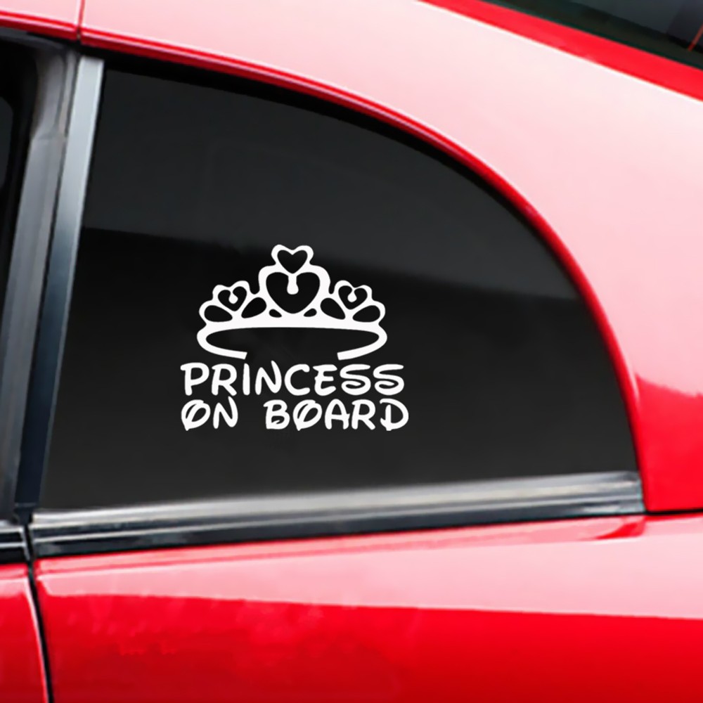 Princess on Board Car Body Styling Sticker Removable Waterproof