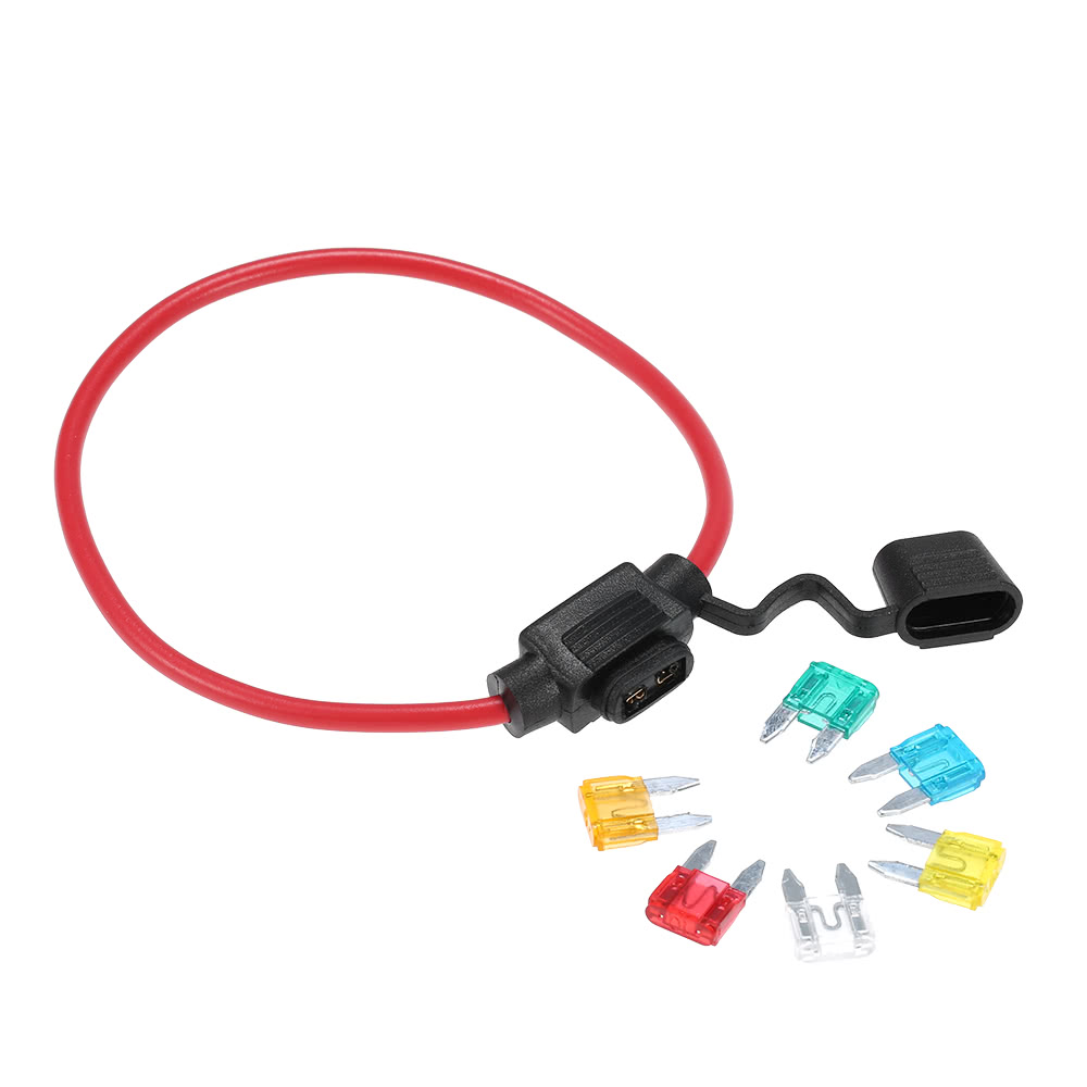 Car Automotive In-Line Mini Blade Fuse Holder 12V 30A with 6 Fuses