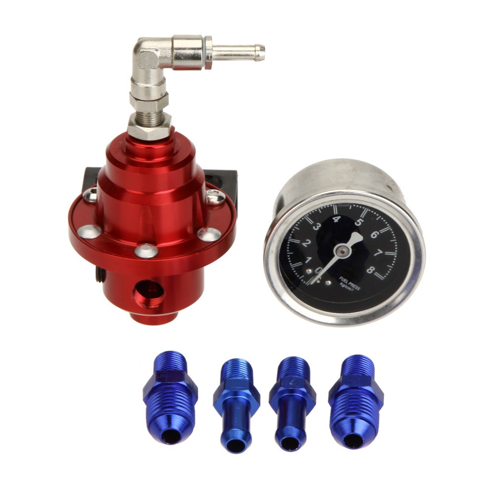 High Performance Adjustable Fuel Pressure Regulator with Filled Oil Gauge for Car Auto