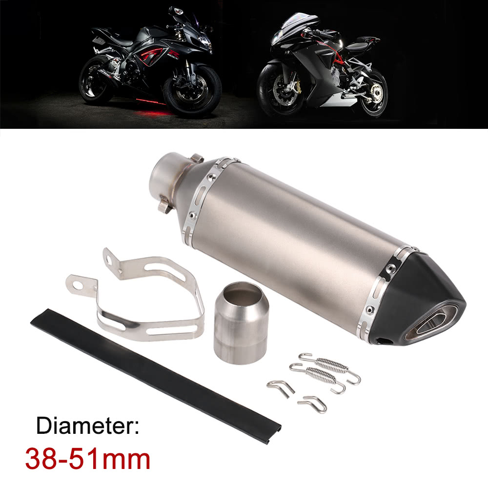 38-51mm Black Small Hexagonv Oblique Tail Refit Exhaust Muffler With Fit For Motorcycles ATV Universal