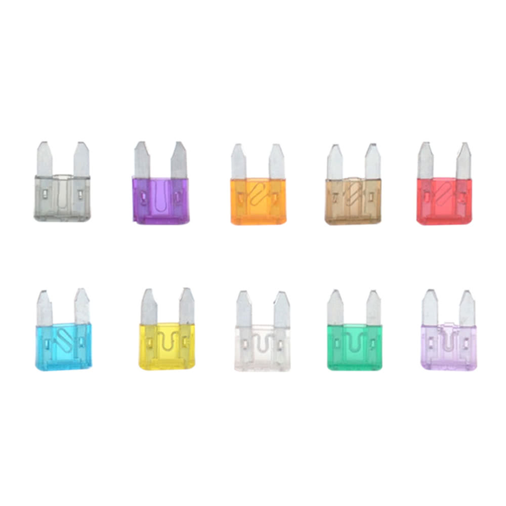 100pcs Mini Car Fuse Kit Color Coded for Ten Amps Fuses with Alligator Clip Electric Tester Tweezer Fuse Puller