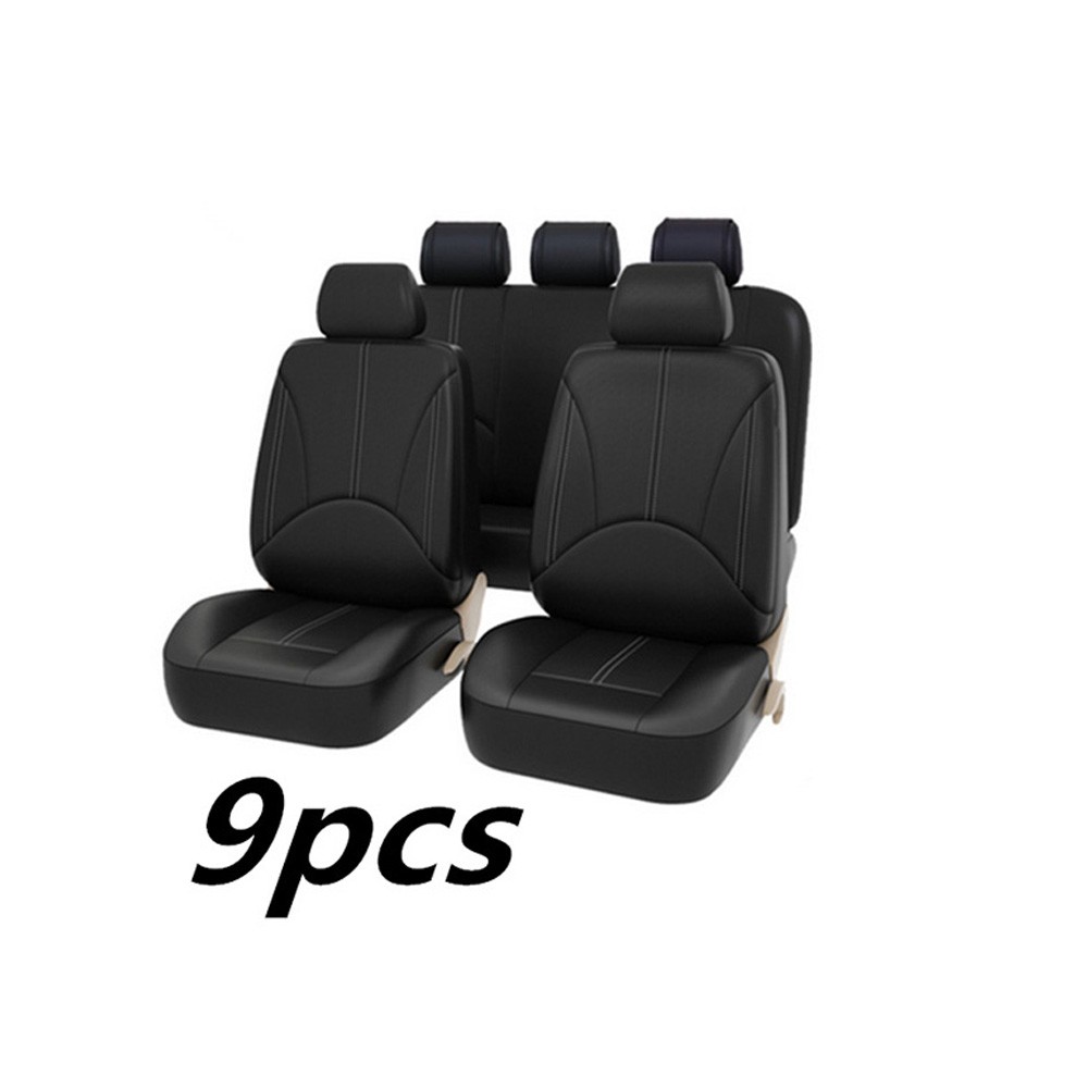 9 Pieces Set Luxury PU Leather Car Universal Car Seat Covers Automotive Seat Covers All The Year Round Fine-quality