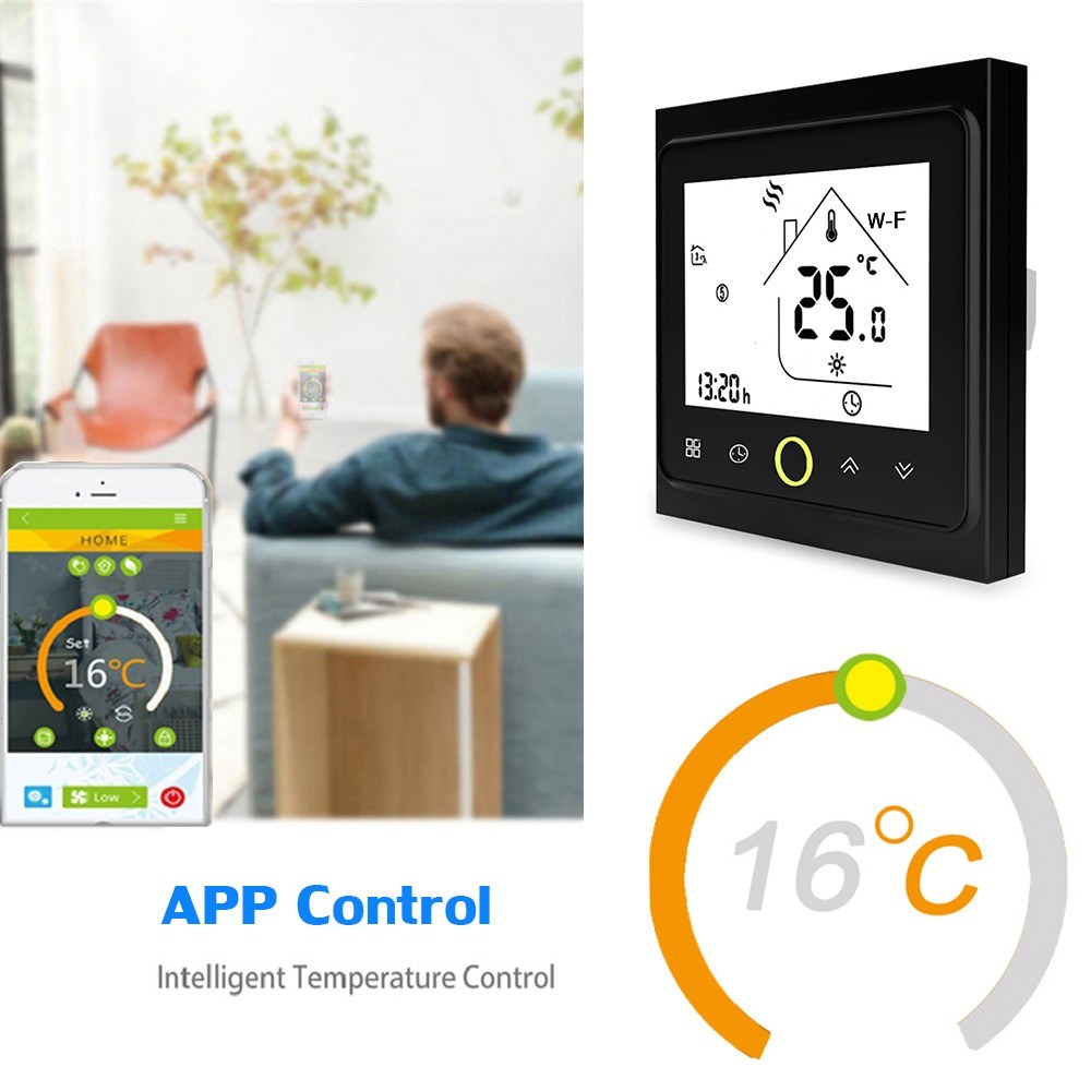 Wi-Fi Smart Thermostat Temperature Controller APP Control 5A Compatible with Alexa/ Google Home Water/ Gas Boiler Thermostats for Home