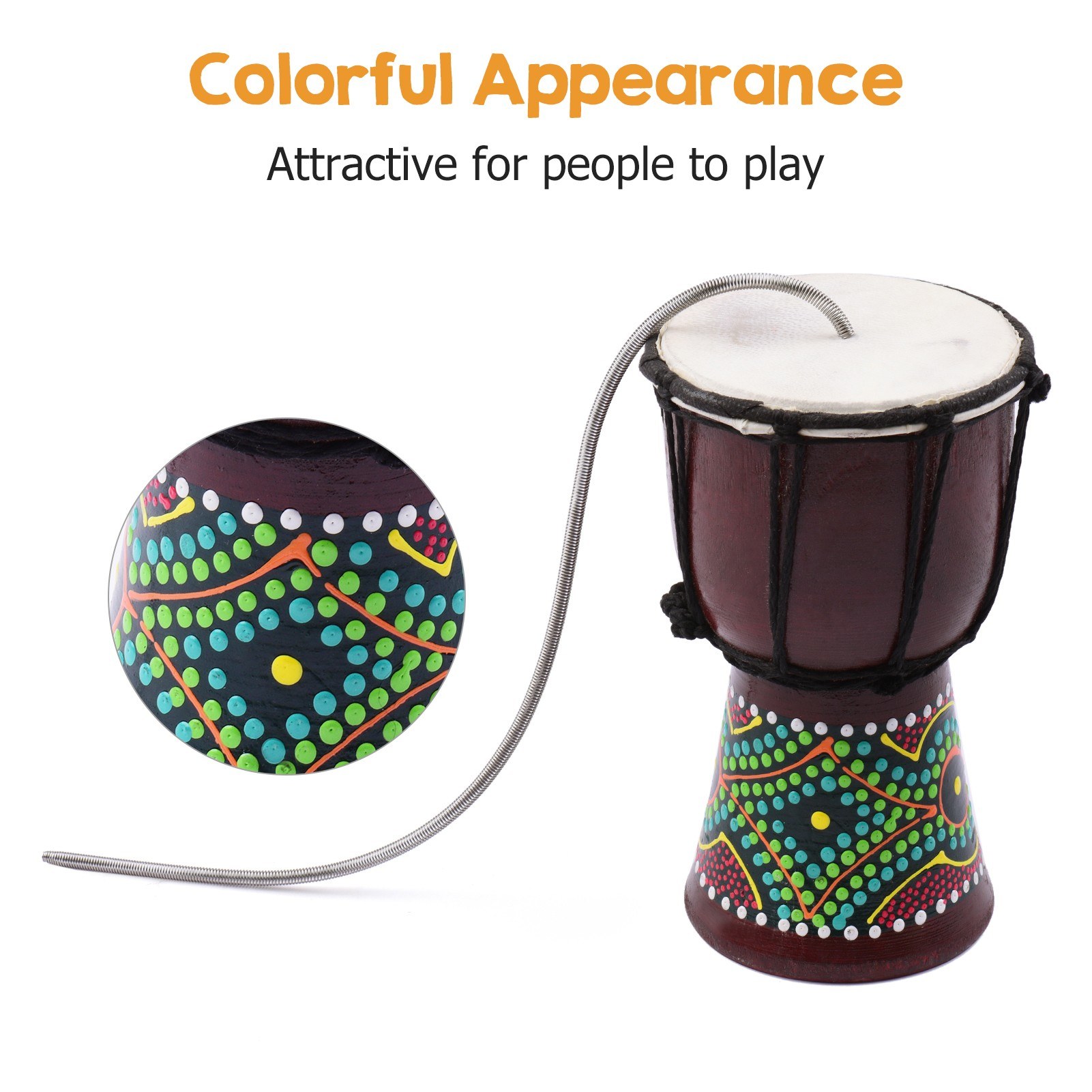 4.7 Inch Spring Drum Thunder Tube Sound Maker Percussion Drum Musical Toy for Performance Pratice Music Education