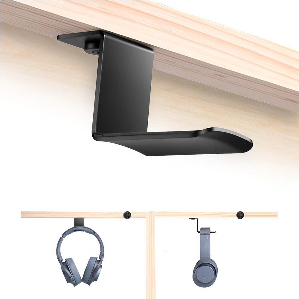 360Ã‚Â° Rotatable Universal Headset Headphone Hanger Hook Holder Under Desk Mount Stand Aluminum Alloy for Home Studio Office