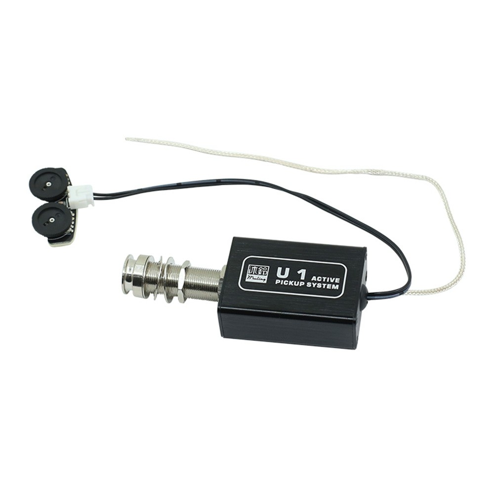 Rechargeable Acoustic Guitar Active Piezo Pickup Pick-up Transducer with Volume and Tone Control for Ukulele