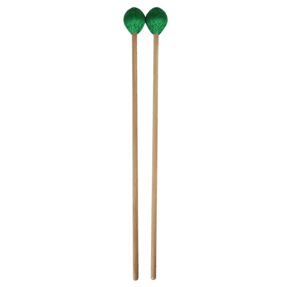 Middle Marimba Stick Mallets Xylophone Glockensplel Mallet with Beech Handle Percussion Kit Musical Instrument Accessories Mallets for Professionals Amateurs 1 Pair Green