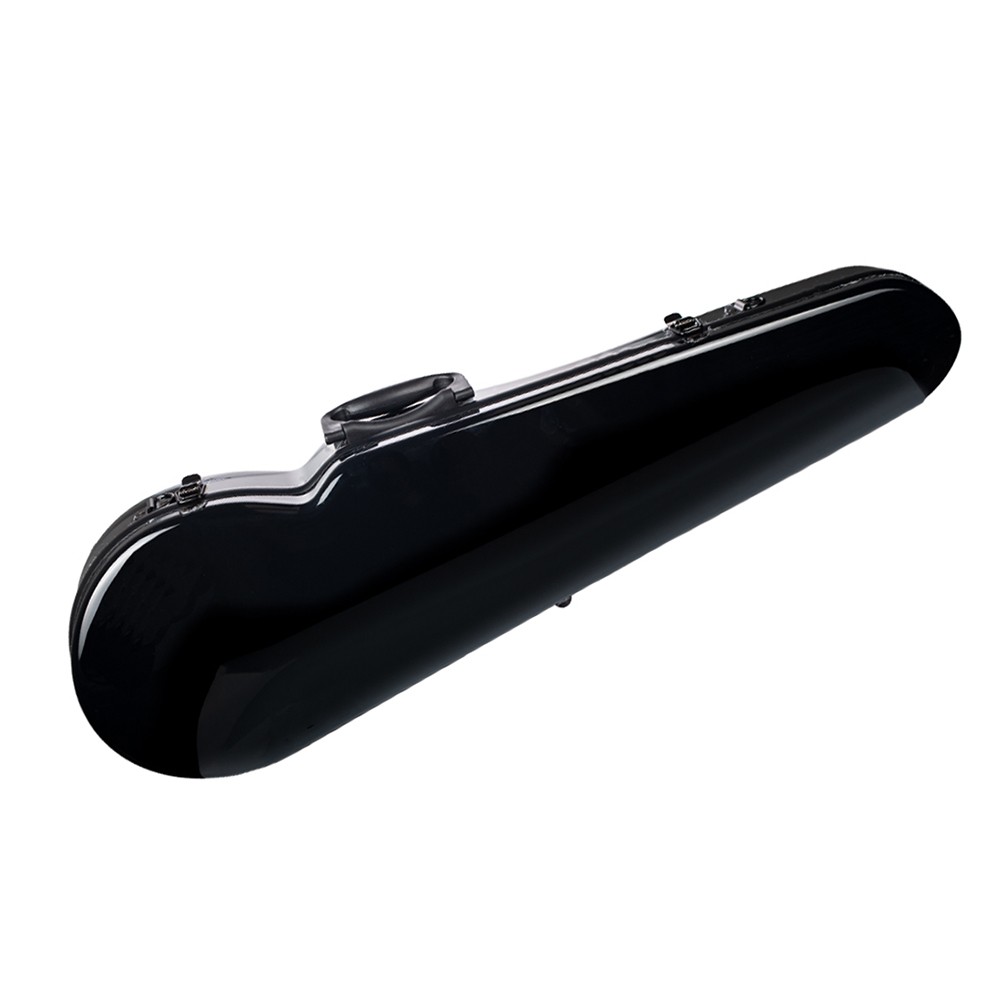 4/4 Full Size Portable Glass Fiber Violin Case Triangle Shape Lightweight Hardshell Storage Bag Box with Hygrometer Straps