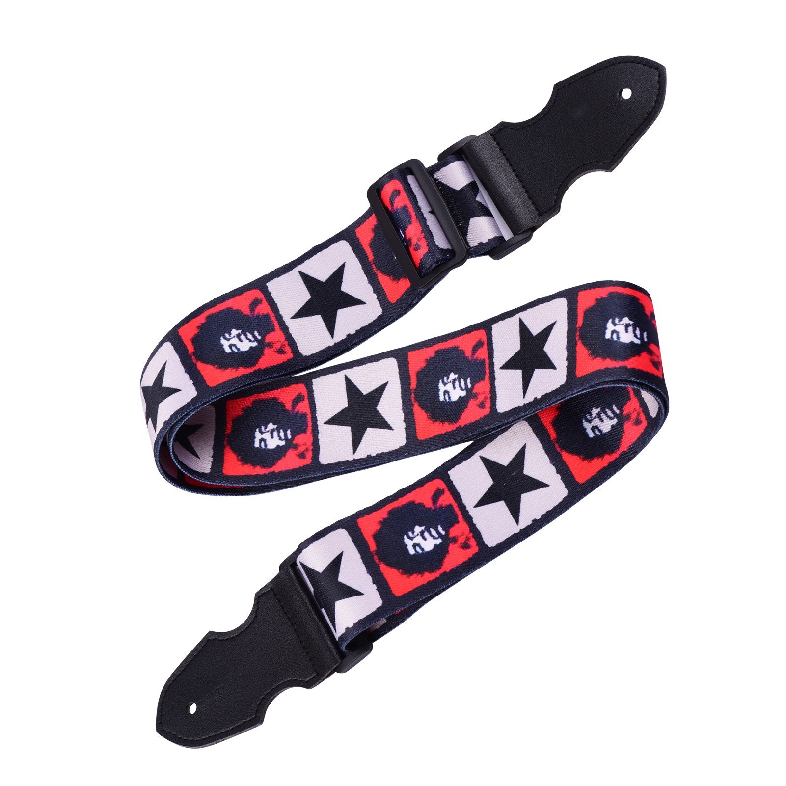 Adjustable Guitar Strap Soft Polyester Shoulder Belt With Guitar Picks Strap Lock  Button Headstock Adaptor for Acoustic Guitars Electric Guitars