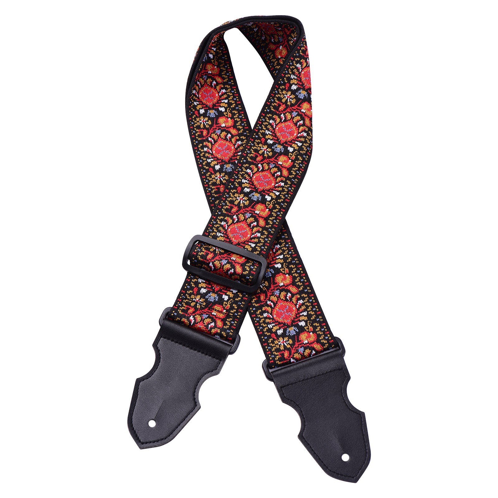 Adjustable Guitar Strap Broadened Lengthened 6cm Jacquard Weave Shoulder Belt With Guitar Picks Strap Lock Button Headstock Adaptor for Acoustic Guitars Electric Guitars Bass