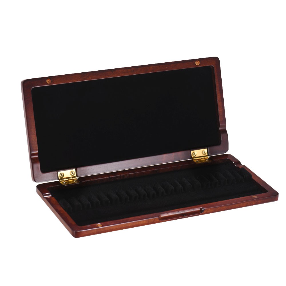 Wooden Reed Case with Inner Soft Cloth Instrument Accessories Container Reeds Holder Storage Box for 20pcs Oboe Reeds Redwood