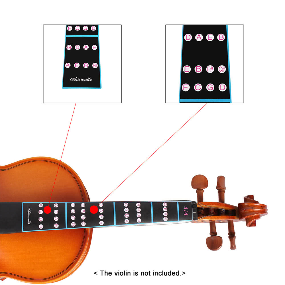 4/4 Violin Fiddle Finger Guide Fingerboard Sticker Label Intonation Chart Fretboard Marker for Practice Beginners