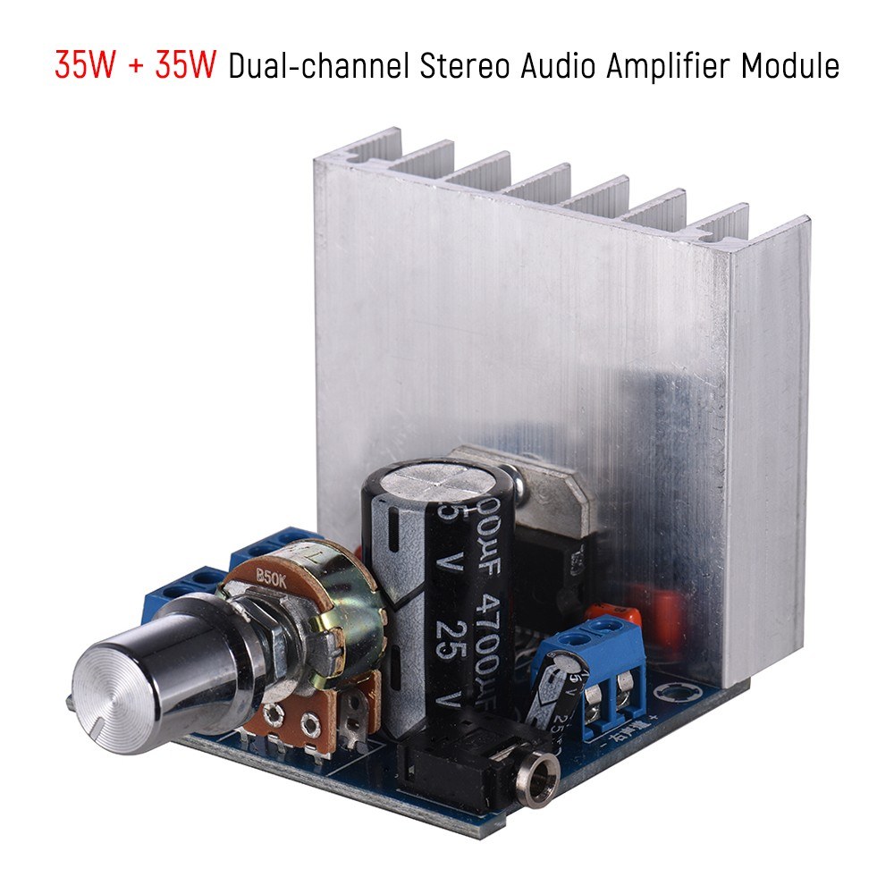 Stereo 2.0 Audio Amplifier Module 35W + 35W Dual-channel Mini Amp Board Amplify DIY Circuit Board with Heatsink