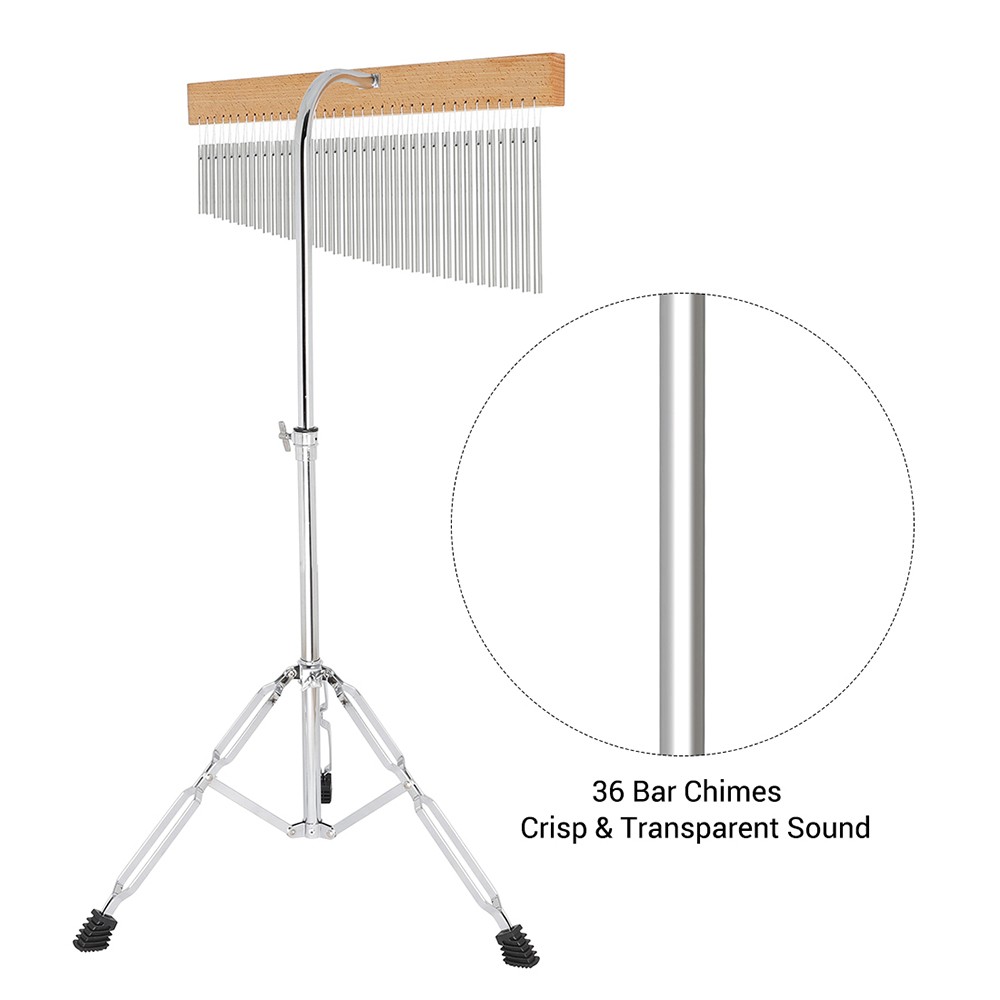 36 Bar Chimes with Tripod Stand Chrome Color