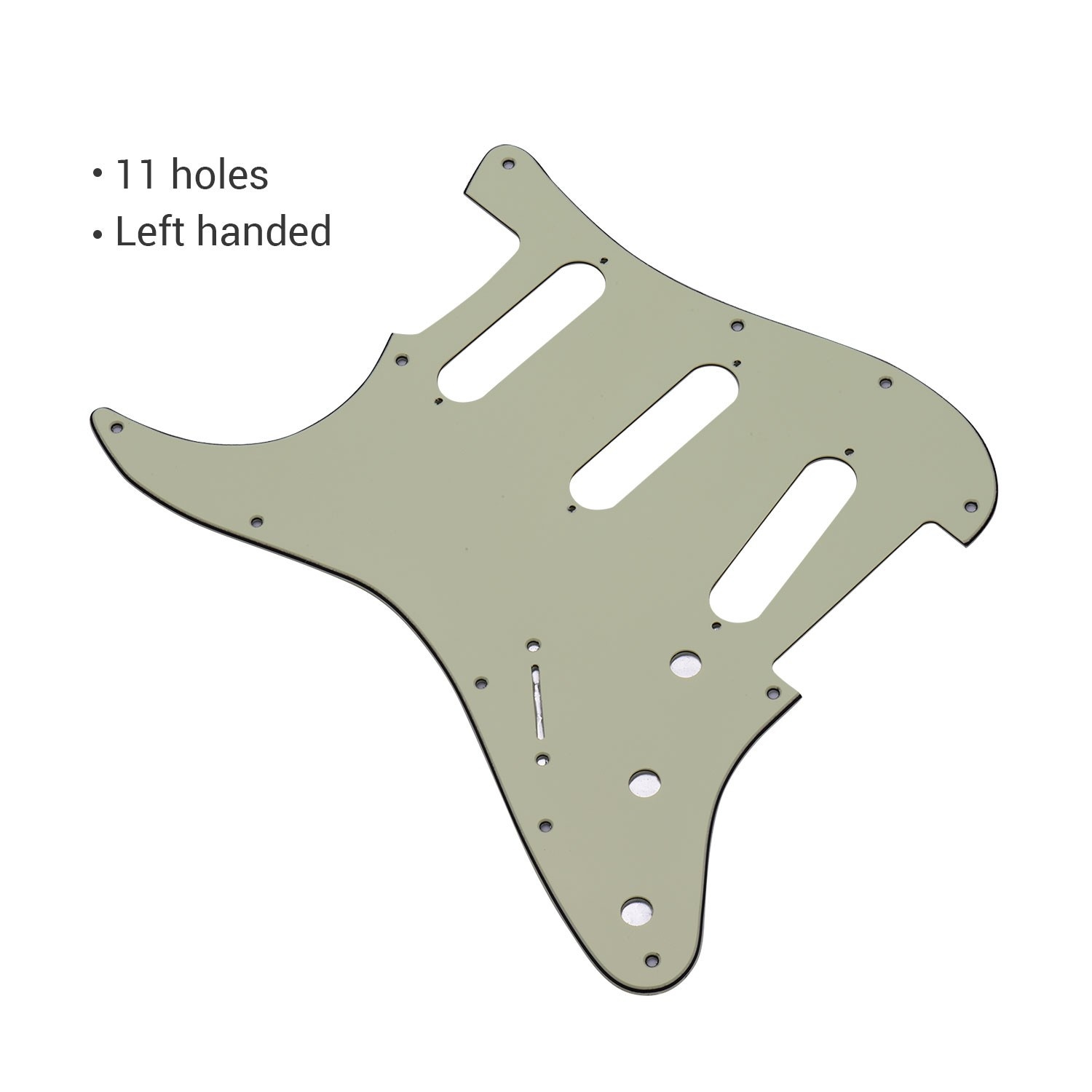 Left-handed 11 Hole Guitar Pickguard 3 Ply Panels Pickguard with Screws for ST Guitar