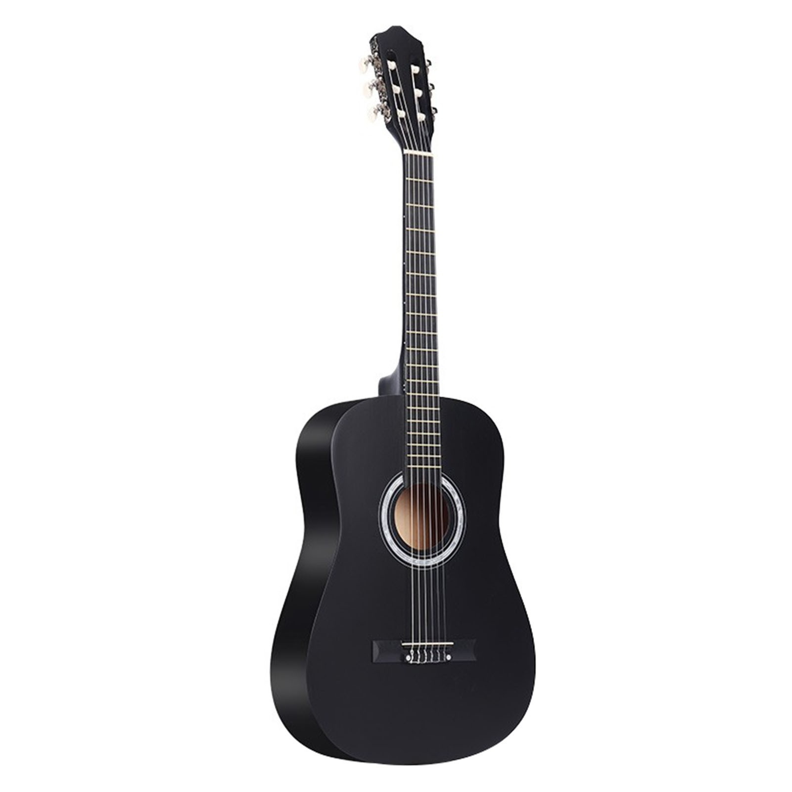 38'' Classic Acoustic Guitar 6 Strings Wooden Guitar for Students Beginners (Black)