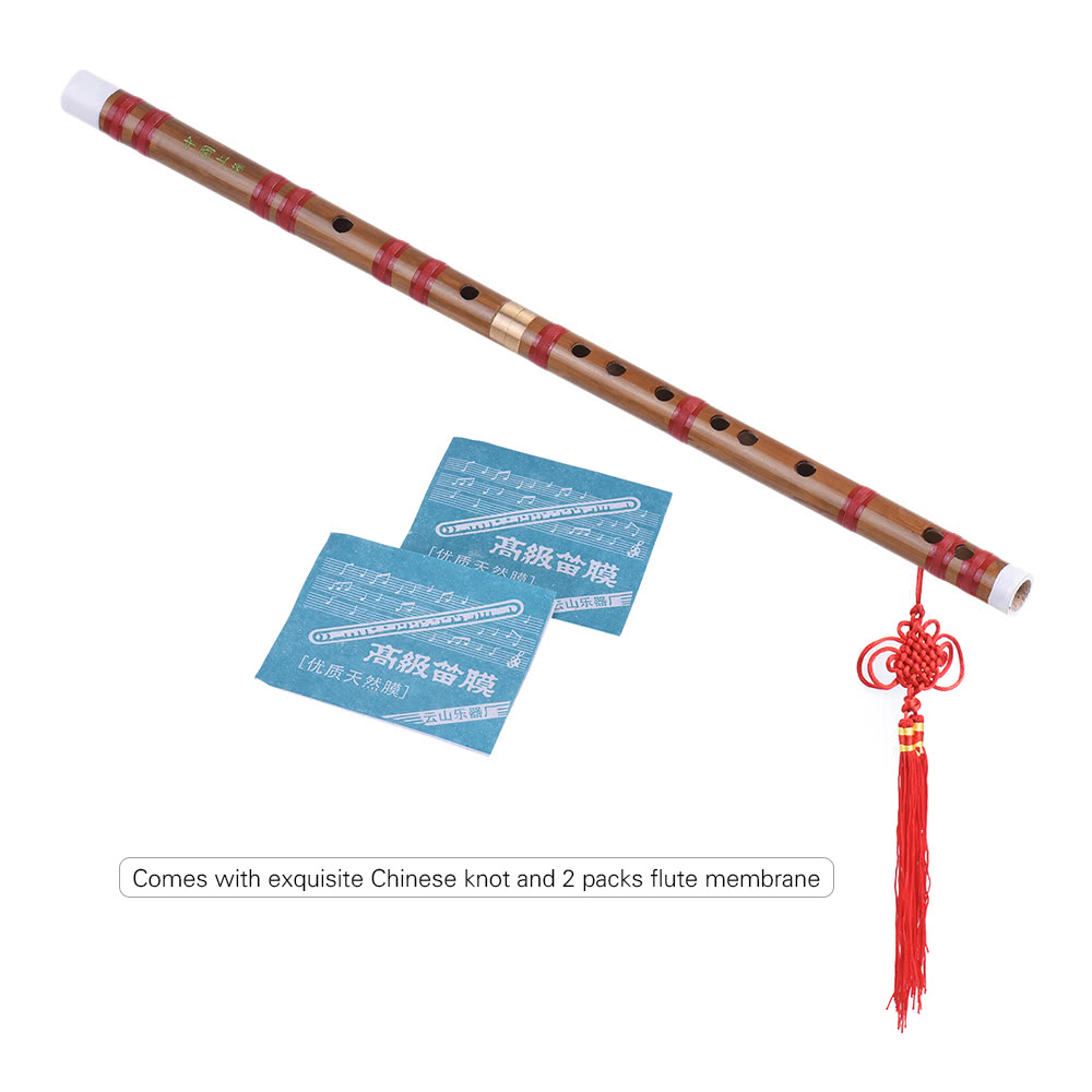 Pluggable Bitter Bamboo Flute Dizi Traditional Handmade Chinese Musical Woodwind Instrument Key of D Study Level Professional Performance