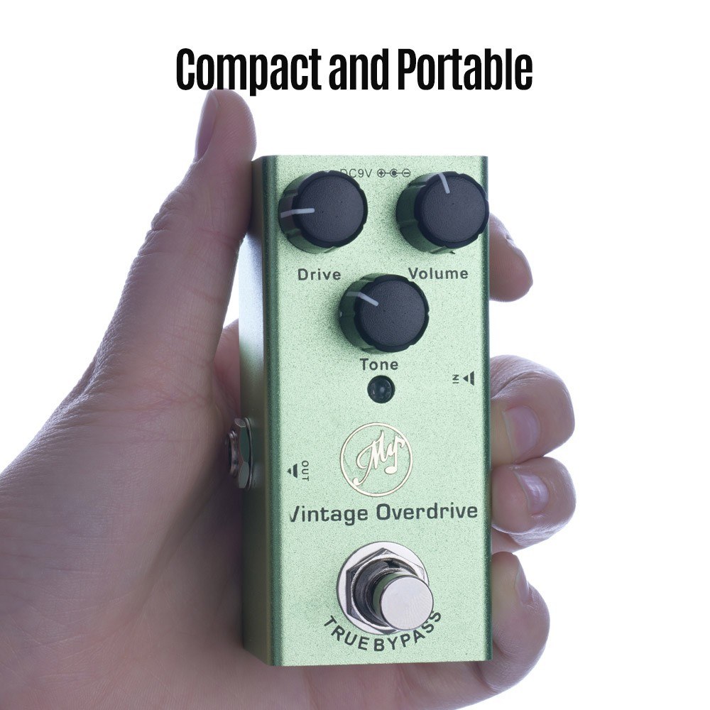 Vintage Overdrive Effect Pedal for Electric Guitars with True Bypass Portable Sinlge Guitar Pedal Green