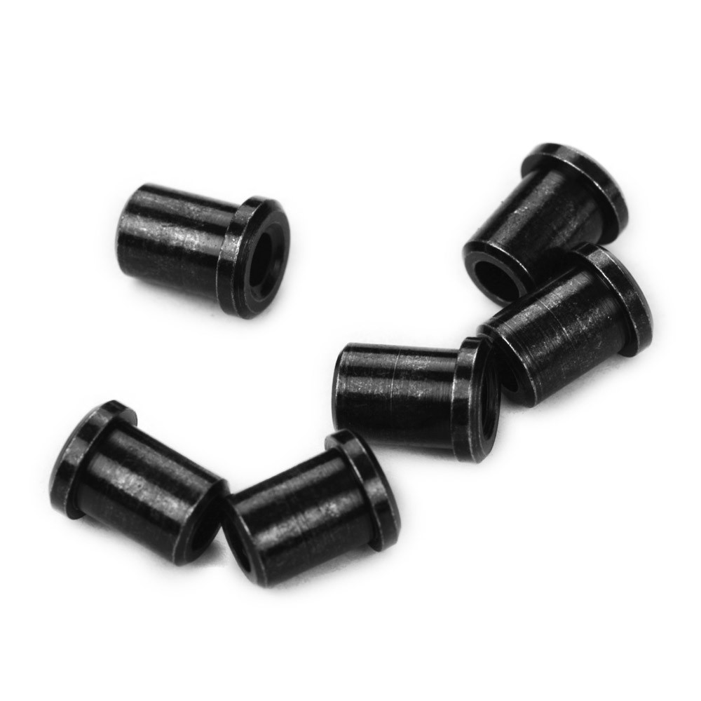 String-Through Body String Ferrules Straight Barrel Shape Metal Hardware Parts for Electric Guitars Set of 6PCS Black