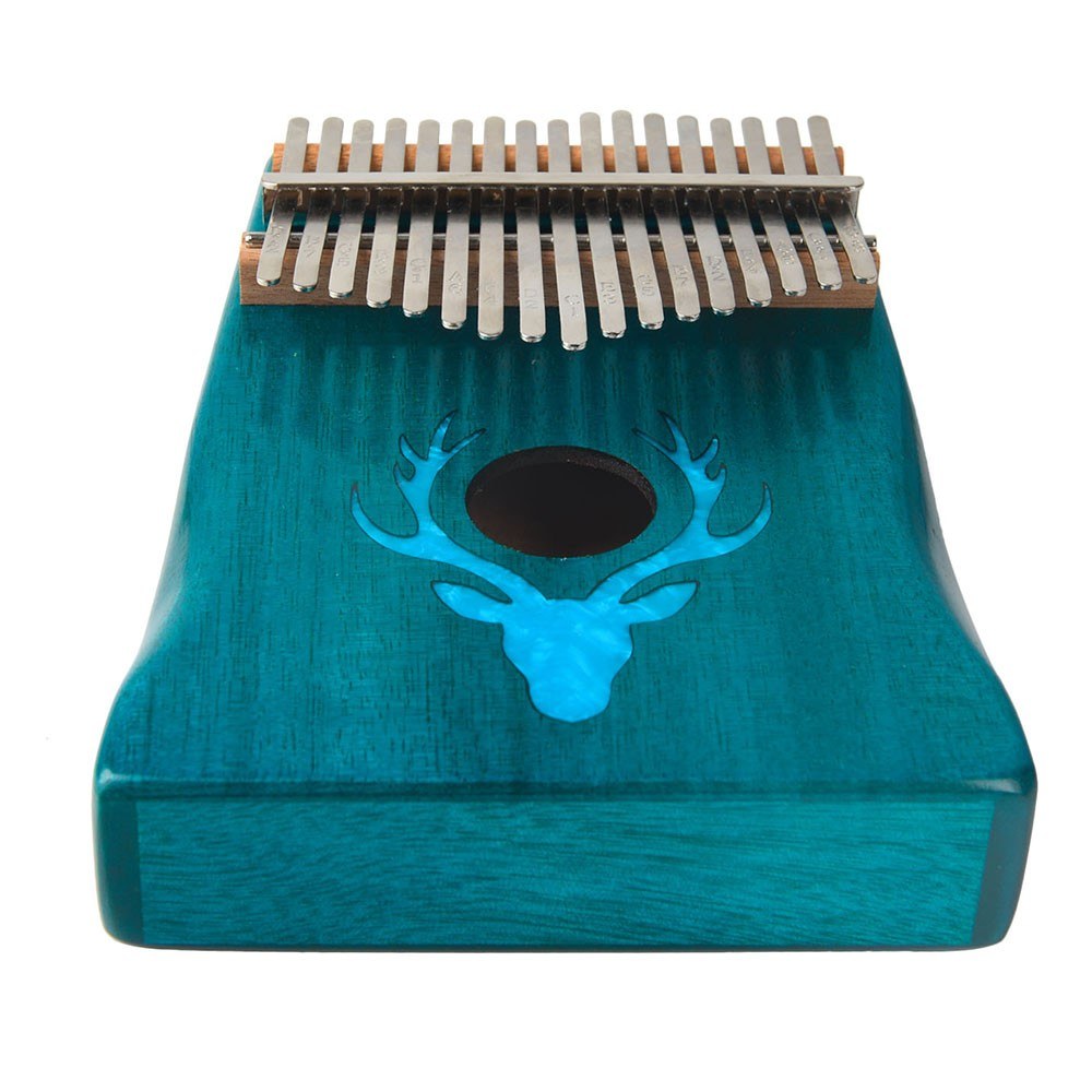 17 Keys Kalimba Elk Thumb Piano with Hammer Portable Musical Instrument Dreamy Elk Blue Color