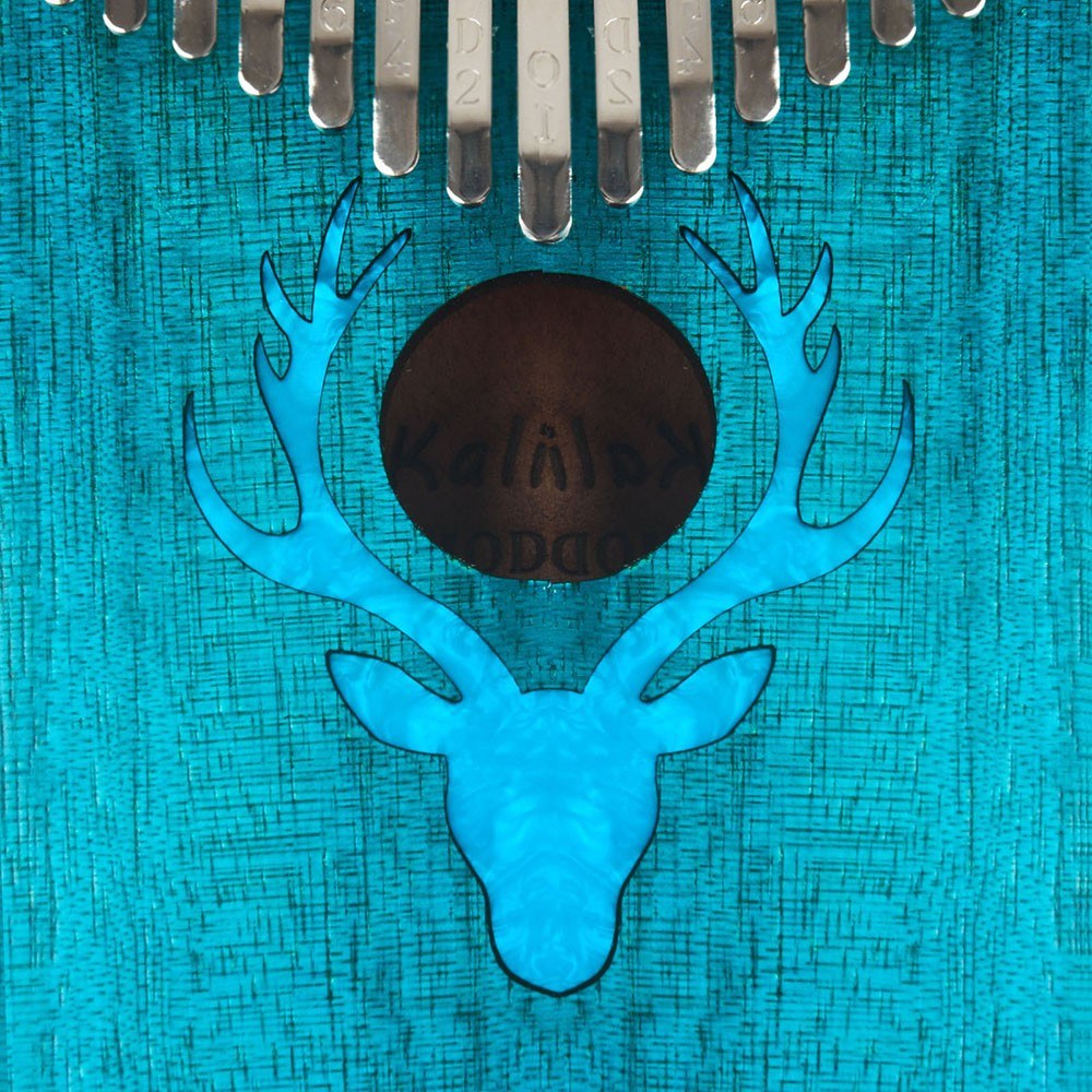 17 Keys Kalimba Elk Thumb Piano with Hammer Portable Musical Instrument Dreamy Elk Blue Color