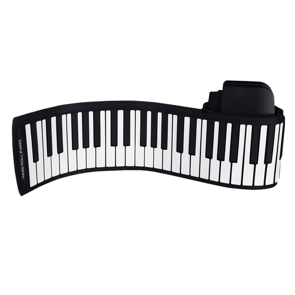 Portable 88 Keys Silicone Flexible Roll Up Piano Foldable Keyboard Hand-rolling Piano with Battery Sustain Pedal