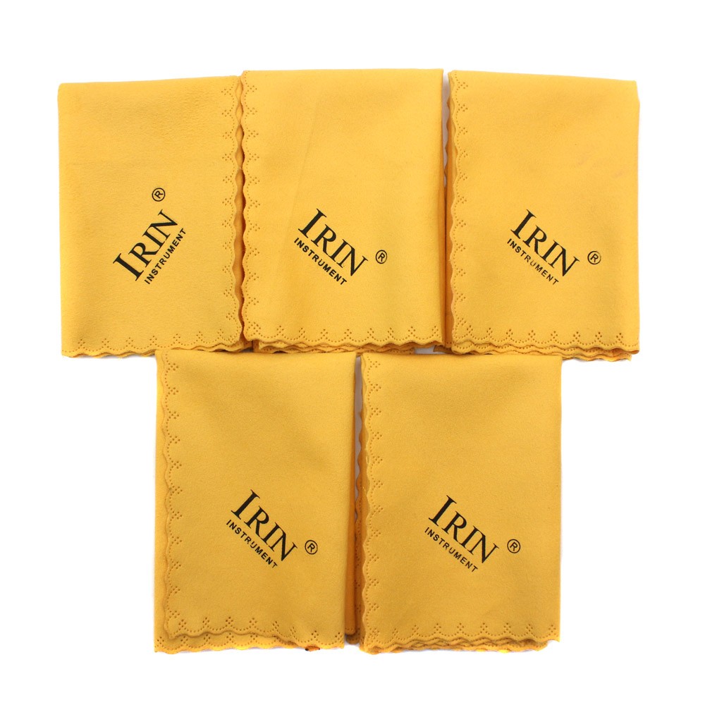 5pcs Microfiber Cleaning Polishing Polish Cloth for Musical Instrument Guitar Violin Piano Clarinet Trumpet Sax Universal