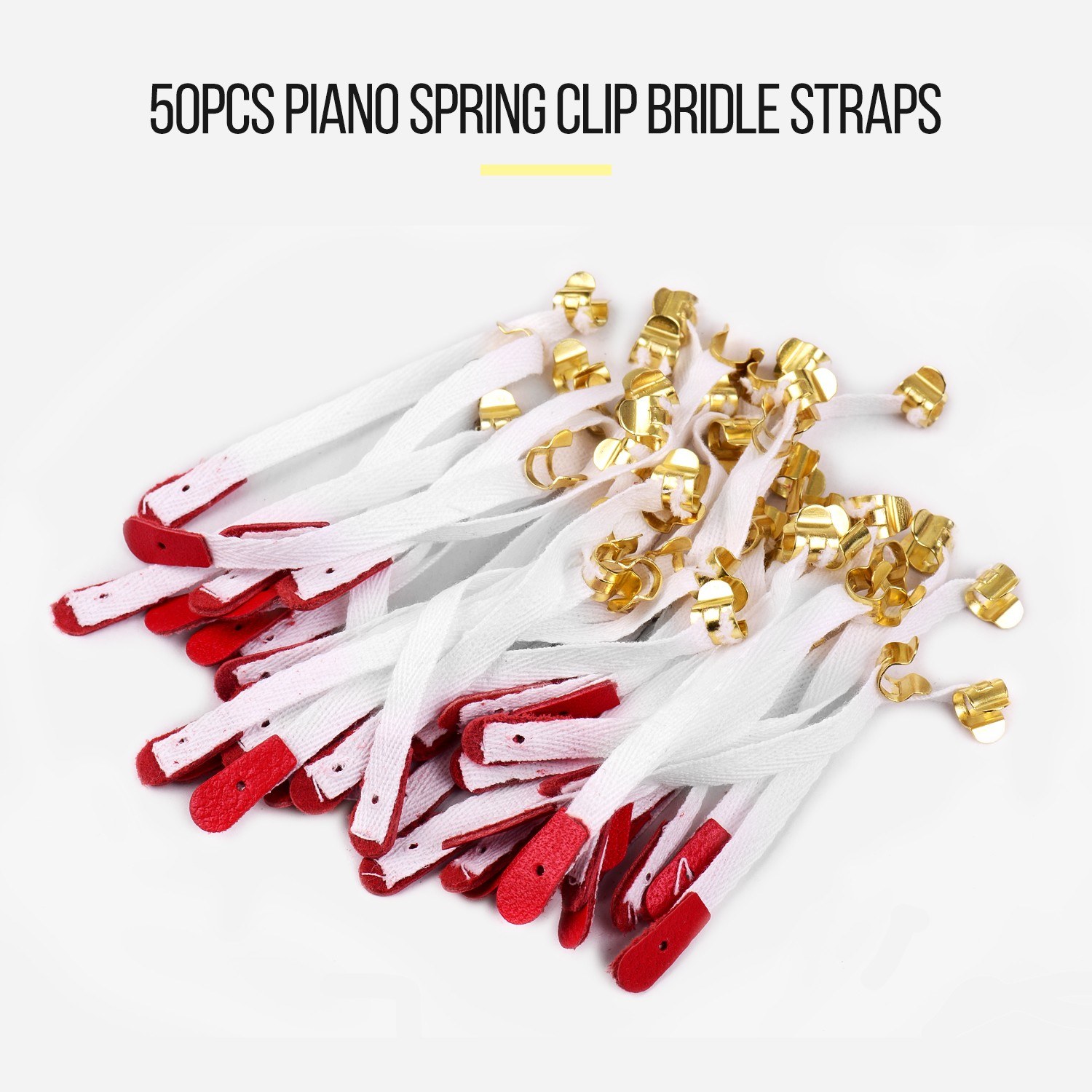 50pcs Piano Spring Clip Bridle Straps for Piano Tuning