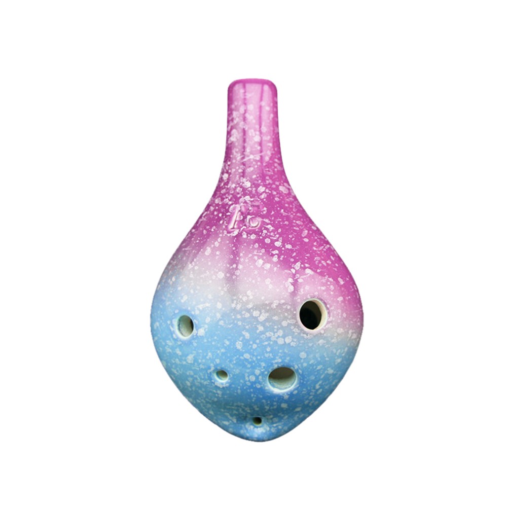 6 Holes Ceramic Ocarina Alto C Wine Bottle Style Musical Instrument with Lanyard Music Score For Music Lover and Learner