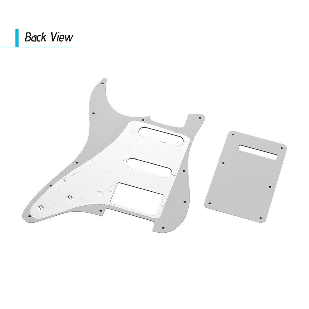 White 3Ply SSH Guitar Pickguard Scratch Plate and Back Plate Set for American ST Style Electric Guitar