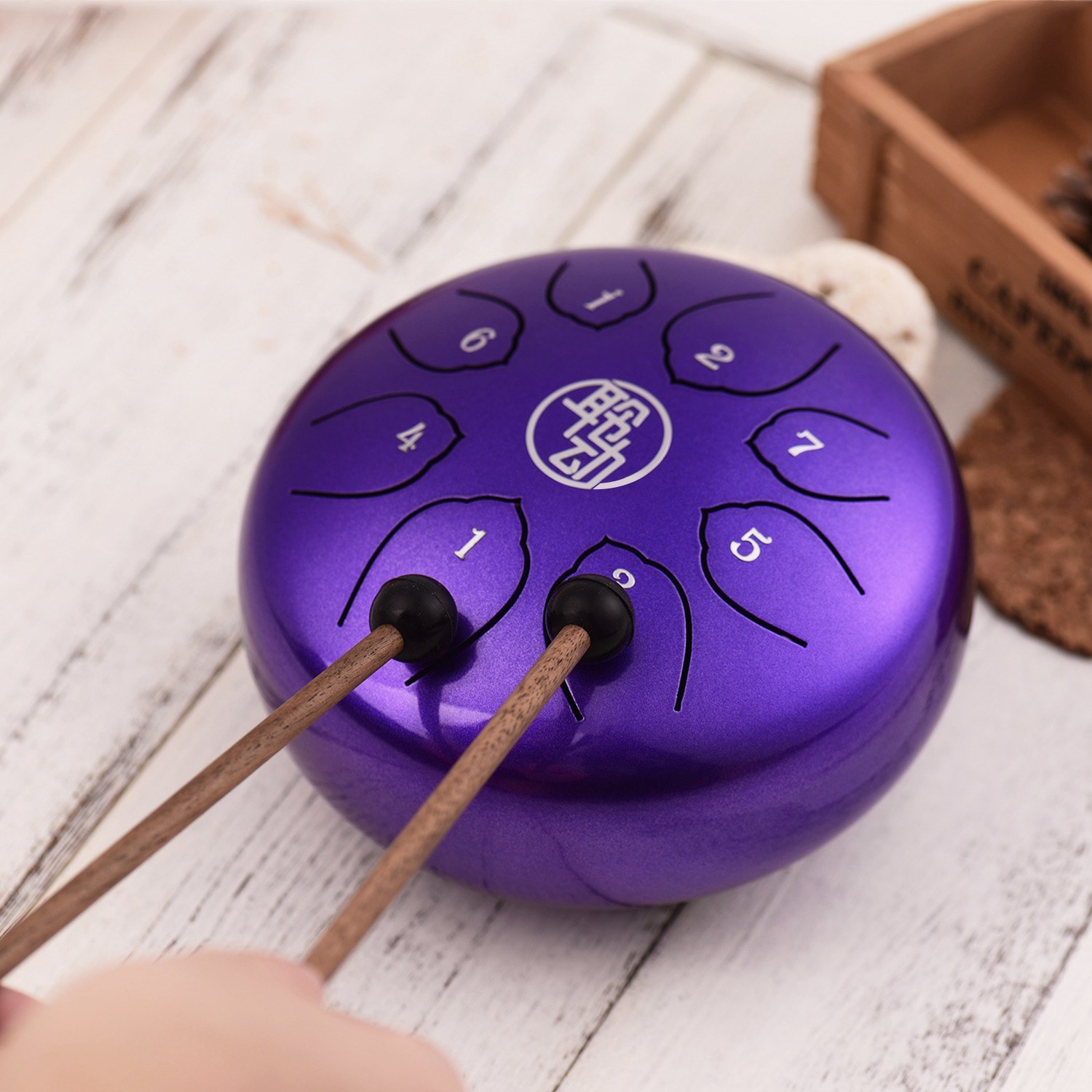 6 Inch Steel Tongue Drum Handpan Drum 8-Notes C-Key Percussion Instrument with Mallets Drum Bag Wiping Cloth for Musical Education Concert Mind Healing Yoga Meditation Purple