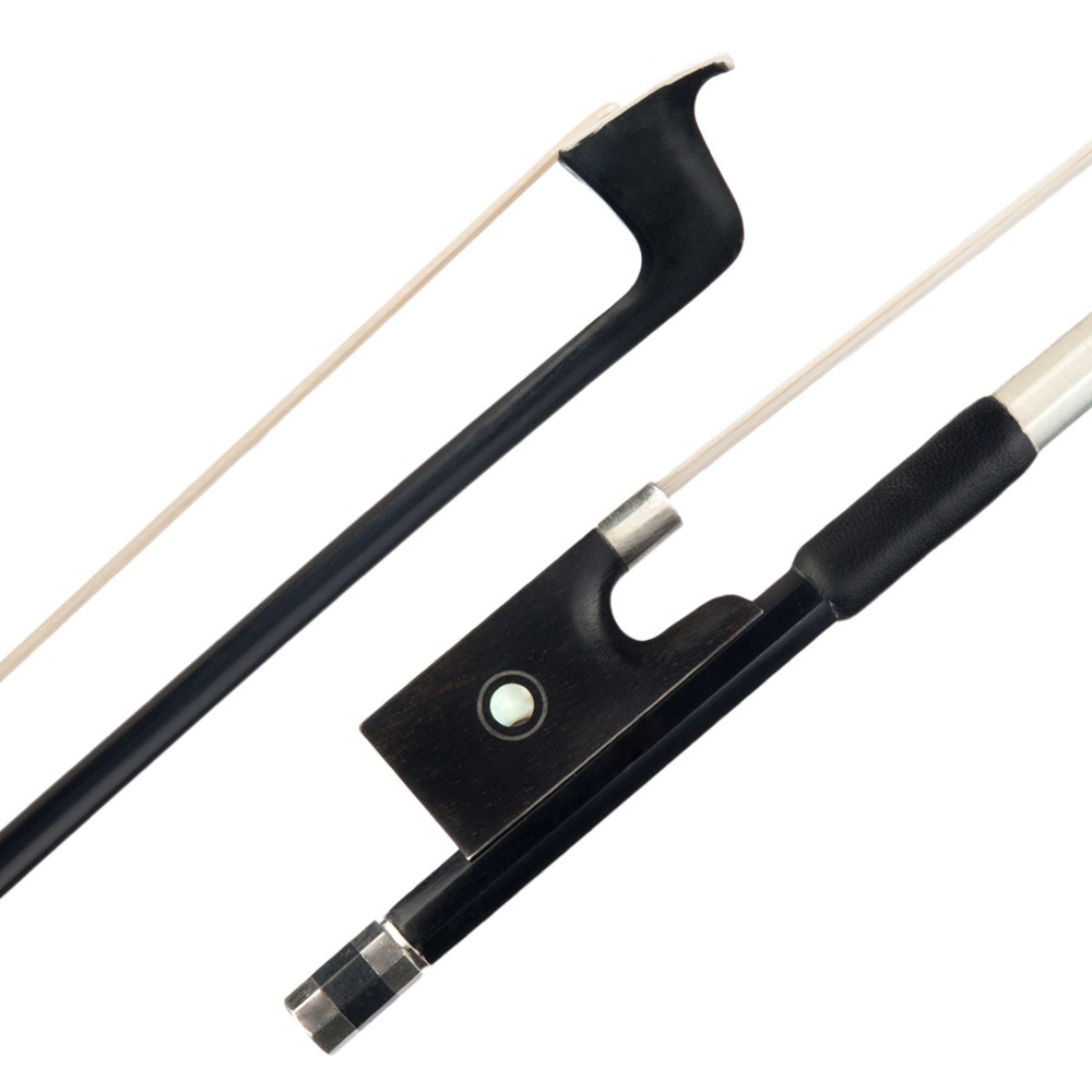 4/4 Violin Bow Graphite Black Carbon Round Ebony Frog