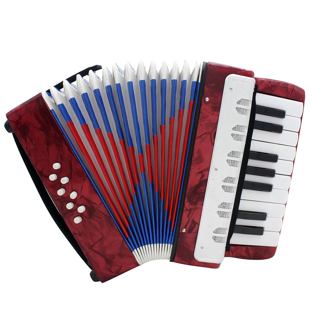 Mini Small 17-Key 8 Bass Accordion Educational Musical Instrument Toy for Kids Children Amateur Beginner Christmas Gift