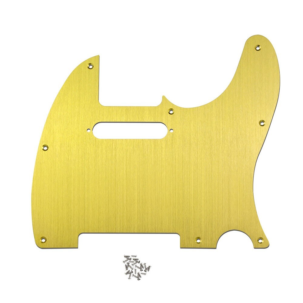 Right Handed Tele Guitar Pickguard for Telecaster Electric Guitars Aluminum Alloy Gold