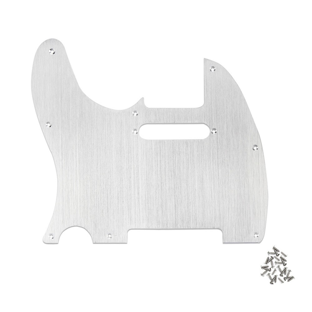 Left Handed Tele Guitar Pickguard for Telecaster Electric Guitars Aluminum Alloy Silver