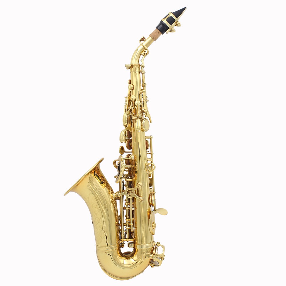 LADE Brass Golden Carve Pattern Bb Bend Althorn Soprano Saxophone