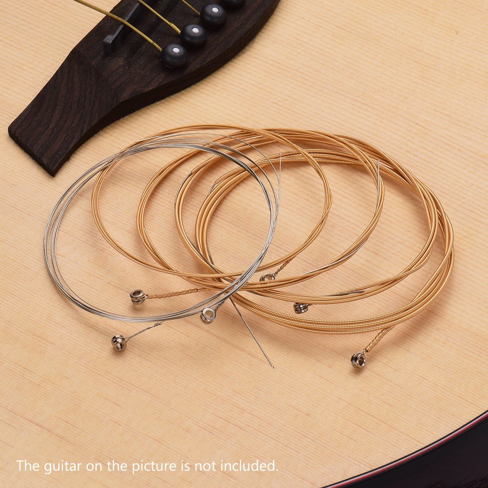 Acoustic Folk Guitar Strings Steel Core Golden-Copper Winding Light-Coated Anti-Rust 6pcs/set