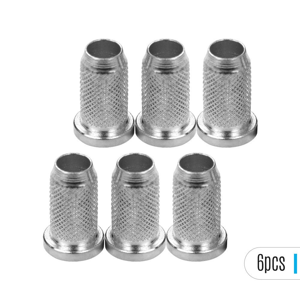 String-Through Body String Ferrules Small Size Metal Hardware Parts for Electric Guitars Set of 6PCS Silver