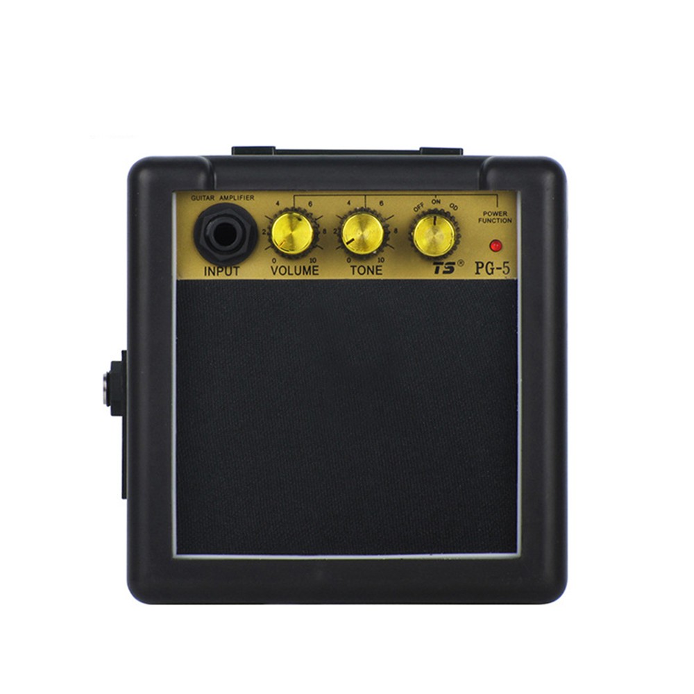 Mini Guitar Amplifier Amp Speaker 5W for Electronic Guitar Personal Practice Portable Black Amplifier with Battery